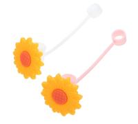 DECHOUS Straw Covers Flower 2pcs Silicone Reusable Caps Tip Protectors with Easy Carry Design for Bubble Tea Everyday Use Suitable for Handbags and Lunch Boxes
