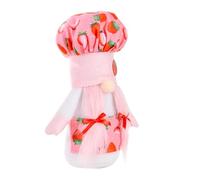 DECHOUS Strawberry Chef Gnome Doll Figurine for Shop Windows Living Office Holiday Charm Decorative Gnome Statue