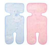 DECHOUS Stroller Cooling Seat Mat 2pcs Set, Thin Ice Silk Non-Woven Fabric Summer Carriage Pad, Breathable Cool Mat for Stroller and High Chair