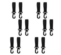 DECHOUS Stroller Hooks for Shopping Cart and Pushchair Non-Slip 12pcs Black Made of Polyester and Plastic Wheelchair Bag Hangers Increase Storage Space and Help Release Burden
