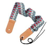 DECHOUS Sturdy Nylon and Leather Ukulele Belt with Thicken Ethnic Design, Practical and Stylish Ukulele Sling for Secure Carrying and Comfortable Playing