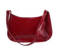 DECHOUS Stylish Women Small Shoulder Purse in Red Pu Leather with Lightweight Fabric, Versatile Usage for Work and Casual Events, Elegant Minimalist Design for Spring and Summer