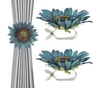 DECHOUS Sunflower Curtain Tie Backs: 2 Pack Curtain Clip Tie Backs - Decorative Flower Window Drapes Holdback Buckles for Home Living Room Bedroom