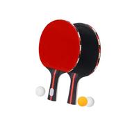 DECHOUS Table Tennis Set with 2 Double Side Rubber Faced Rackets and 3 Pong Balls, Solid Foundation Plastic and Rubber Materials, for Amateur and Beginner Training Sessions Indoors Or