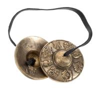 DECHOUS Tibetan Tingsha Cymbals Meditation Bell Chimes Brass Percussion Instrument for Yoga Relaxation and Mindfulness Practice Traditional Lucky Symbol Patterns Random Style