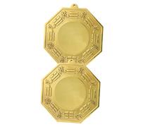 DECHOUS Traditional Copper Eight Diagrams Convex Mirror 5cm, Feng Shui Exorcism Ornament for Home Blessing, Wall Bagua Mirror Decoration, 2 Pieces Set