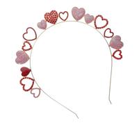 DECHOUS Valentine Headband Heart Design Featuring Rhinestone Details Sparkling Look for Valentine Parties This Women's Hair Band Is Made of Material for Adults and Boys and Girls Alike