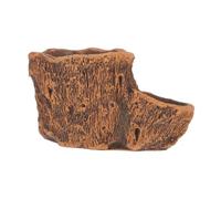 DECHOUS Vintage Driftwood Planter with Rustic Tree Root Design Cement Succulent Pot for Small Cactus and Herb Plants Indoor Outdoor Decorative Log Container for Desk Gardens