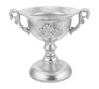 DECHOUS Vintage European Silver Distressed Metal Vase 22W543Bu - Rustic Iron Art Tabletop Flowerpot 22X9X6 CM for Living Room Centerpiece and Home Decor