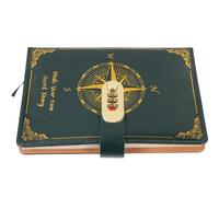 DECHOUS Vintage Lockable A5 Journal Notebook with Retro Imitation Leather Cover for Business and Office Use, Password Lock Design Diary for Secure Writing and Conference Notes