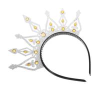 DECHOUS Vintage Silver Rhinestone Crown Hairband Headpiece for Brides and Comfortable Fit Secure Placement Party and Dance Event Hair Accessory