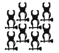 DECHOUS Walking Cane Holder with Rotation Function 8pcs Black Plastic Multipurpose Crutch Storage Clip for Wheelchair and Mobility Scooter for Older Adults