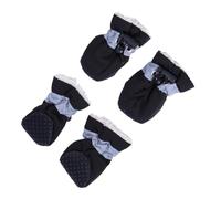 DECHOUS Warm Dog Shoes for Dogs Black Corduroy Waterproof Boots with Elastic Band Indoor and Outdoor Use on Beach and Room
