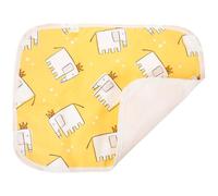 DECHOUS Washable Small Pet Guinea Pig Pee Pad 35x45cm, Soft Yellow Elephant Pattern Cage Liner, Reusable Hamster Training Mat for Indoor Pet Cage Supplies