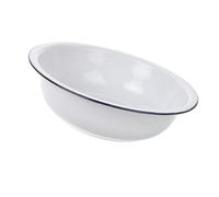 DECHOUS White Enamel Mixing Bowl, Round Vintage Kitchen Basin for Food Prep | Pure White Finish, Smooth Nonporous Surface, Large-capacity Use for Rice and Soup, Classic Home Cooks