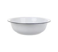 DECHOUS White Vintage Enamel Mixing Bowl, Round Basin for Food Prep | Smooth Glazed Surface, Easy Rinsing and Reduced Buildup, for Fruits Vegetables, Picnics and Daily Use
