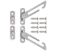 DECHOUS Window Sash Locks Includes Left and Right Window Restrictors Stainless Steel with Safety Feature and Sturdy Sliding Wind Bracing with Screws for Public and Commercial Use