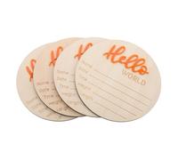DECHOUS Wood Birth Announcement Sign Card Round Welcome Newborn Boy Girl Name Plaque Photo Props for Nursery Shower Decor
