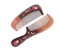 DECHOUS Wood Carving Hair Comb Set with Unique Relief Pattern for Women and Girls 2 Pcs Anti-static Wooden Scalp Massage Combs Suitable for Salon and Outdoor Use