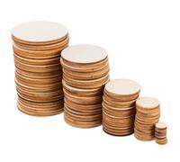 DECHOUS Wood Discs Wood Pieces 450pcs Unfinished Round Easy to Paint and Write Natural Beige for DIY Crafts and Decorations for Creative Design Projects