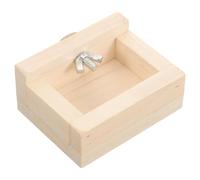 DECHOUS Wooden Hamster Food Bowl for Small Pets, Hanging Guinea Pig Feeder, Natural Solid Wood Round Dish for Chinchilla and Squirrel Feeding, Small Animal Accessory