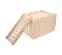 DECHOUS Wooden Hamster Hideout House for Small Animals and Rats with Ladder and Platform, Lavender Castle Shape, Enriching Daily Activity and Climbing Accessory for Enclosure and Habitat
