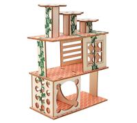 DECHOUS Wooden Hamster House Pet Hideout for Guinea Pigs and Small Rodents Safe Natural Material Quiet Secluded Shelter with Playful Design Suitable for Dwarf Hamsters Gerbils and Mice
