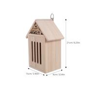 DECHOUS Wooden Insect House Bee Hotel Garden Bug Shelter Natural Wood Outdoor Nesting Box for Backyard Wildlife Observation