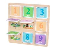 DECHOUS Wooden Number Peg Puzzle Educational Animal Cognition for Early Learning Hand-eye Coordination Brain Development Montessori Inspired for Preschool