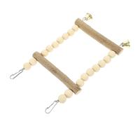 DECHOUS Wooden Parrot Swing Perch for Bird Cage Interior, Sturdy Structure and Biting, Beige Double Rod Design Suitable to Decorate Many Places and Entertain Parrots