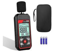 Decibel Meter 30-130dB Sound Level Meter, Digital Sound Meter with A/C Weighting, SPL Noise Meter with Backlit LCD, Data Hold, Fast/Slow Response, Max/Min, Temp Humidity Monitor