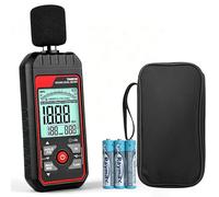 Decibel Meter 30-130dB Sound Level Meter, Digital Sound Meter with A Weighting, SPL Noise Meter with Backlit LCD, Data Hold, Fast/Slow Response, Max/Min, Temp Humidity Monitor