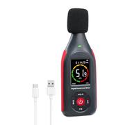 Decibel Meter Data Logger Portable Sound Decibel Meter, Sound Level Meter with 31,000 Data Record & Export, Rechargeable Noise Meter with A/C Frequency DC Output, 3-Color Alarm, Real Time Measurement