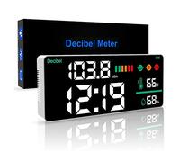 Decibel Meter， Decibel Meter 4-in-1 Digital Wall Hanging Sound Level Noise 30-130dB Range 11 Inch Large LED Display