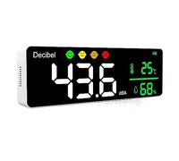 Decibel Meter Decibel Sound Level Meter 11 Inch Large LED Display Noise Temperature Humidity Meter with Alarm Icons Indicator Multi-Function