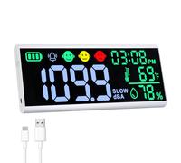 Decibel Meter Wall and Desktop Sound Level Display with Buzzer Alarm Icons, Humidity and Temperature for Classroom, Studio, Home