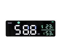 Decibel Meter, Wall Hanging Sound Level Meter 11 Inch Large LED Display Noise Temperature Humidity Meter with Alarm Icons Indicator for Classroom, Studio, Home, Factory