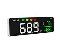 Decibel Meter Wall Hanging Sound Level Meter 11 inch Large LED Display Noise Temperature Humidity Meter with Alarm Icons Indicator Wide Applications for Classroom, Studio, Home, Factory