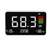 Decibel Sound Level Reader, Desktop Sound Level Meter Large LCD Screen Noise Meter with Noise, Temperature Humidity Detection for Home