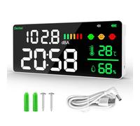 Decibel Sound Meter LED Screen Brightness Adjustment 30-130dBA Sound Level Meter Range 4-in-1 Noise, Time, Temperature and Humidity Suitable for Home, Office, etc