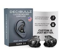 Decibullz - Custom Molded Earplugs, 31dB Highest NRR, Comfortable Hearing Protection for Shooting, Travel, Swimming, Work and Concerts (Black)