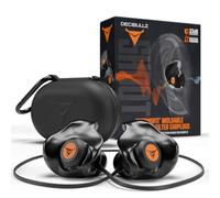 Decibullz Percussive Filter | Custom Moulded Earplugs for Shooting and Hunting | Peak Protection from Sound Pressures | 33dB Attenuation | 3 Sizes of Tips, 1 Storage Case, 1 Cord
