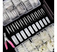 Deciniee Nail Tips for Gel & Acrylic Extensions, 1000 Square in Storage Box