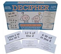 DECIPHER TRIVIA WORD GAME, Hilarious Clever Fun for Games Nights, Parties, Holidays, etc, Play in Teams or Individuals, Score Points by Solving the Coded Cards, Ideal for Family & Friends