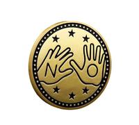Decision Commemorative Coin with YES or NO Hand Symbol Design, Gold-Tone Flip Coin for Fun Choices and Challenges, Double-Sided Lucky Metal Collectible Coin for Playful Decision Making, 4cm Iron