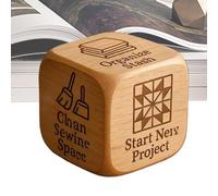 Decision Cube, Wooden Quilting Cube with 6 Sides, Gift Ideas, Creative Sewing Option Game for Designers, Mothers Quilters, Crafts, Lovers, Grandmothers, Tailors