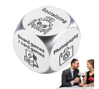 Decision Dice - Stainless Steel Date Night Dice Game for Adults, Date Dice, Funny Option Selector Cube Date Ideas Fun Night Dating Decision Dice for Boyfriend Girlfriend Husband Wife