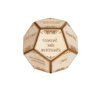 Decision Making - 12 Faces Wooden Game Tool for Selecting Multiple Options with Natural Engraving | Creative for Travel, Dating, Dorms