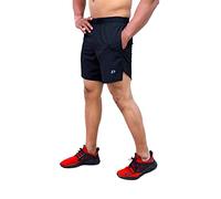 DECISIVE FITNESS Quick Dry Short Length Gym Comfortable Workout Exercise Jogging Cycling Running Shorts with Pocket for Men Black