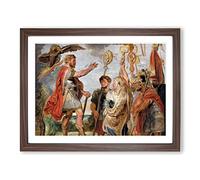 Decius Mus Addressing The Legions By Peter Paul Rubens Classic Painting Framed Print | A4 Walnut Framed Wall Art | Ready to Hang | Classic Historical Picture | Living Room Bedroom Lounge Office